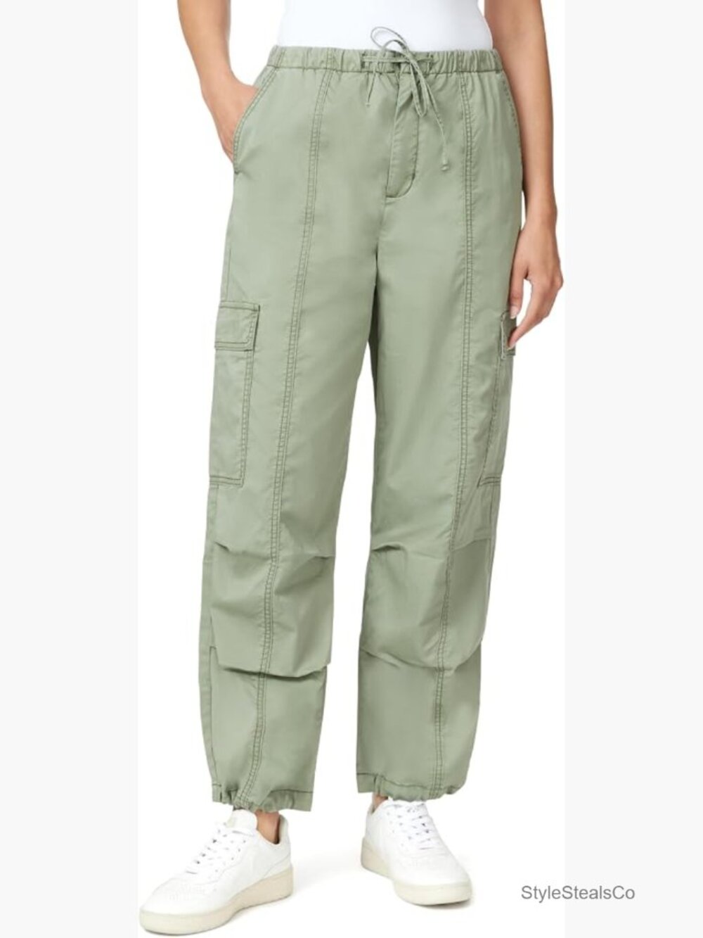 High-Rise Cargo Drawstring Parachute Jeans 27.5-Inch Inseam
